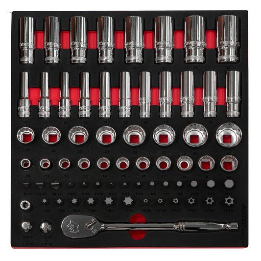 BOXO 1/2" 12Pt Master Socket Set in EVA Foam