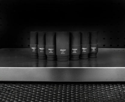 BOXO 7Pc 1/2" 6pt Weighted Impact Socket Set