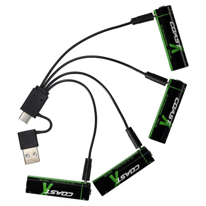 COAST Zithion-X Rechargeable Batteries Pack of 4 (AAA/AA)
