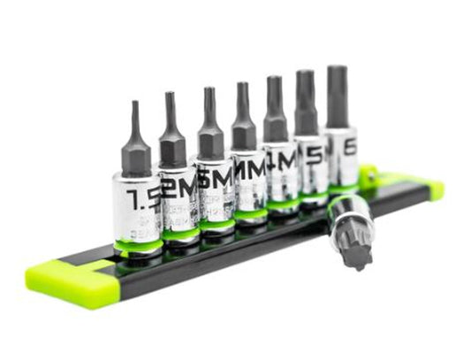 GripEdge 8pc 1/4 Dr Short Metric RPT Hex Driver Set 1.5mm - 7mm