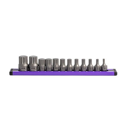 GripEdge  12-PC 1/4 & 3/8 Drive Low Profile Triple Square Dual Action Driver Bit Set
