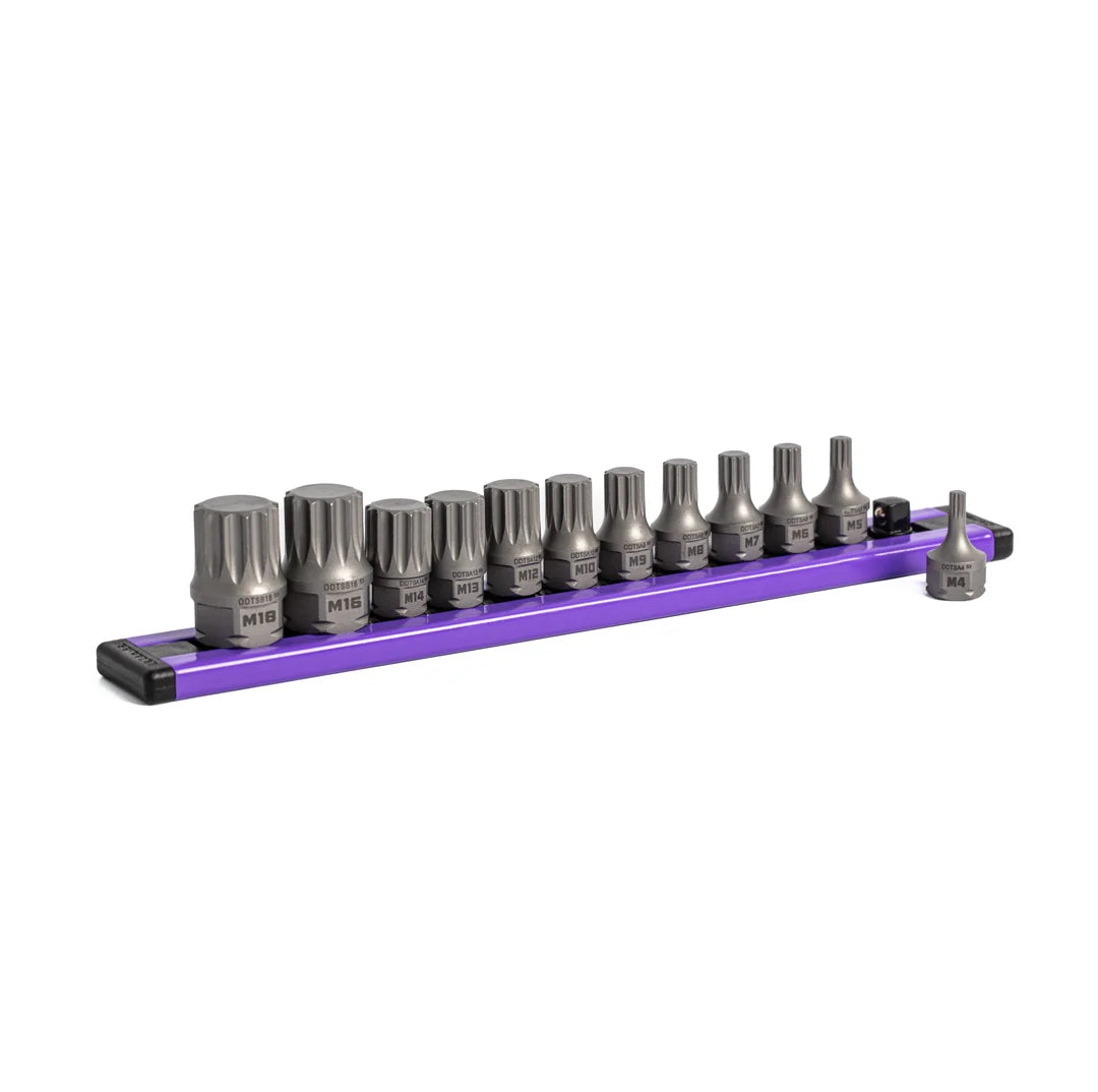 GripEdge 12Pc 1/4" & 3/8" Low Profile Triple Square Dual Action Driver Bit Set