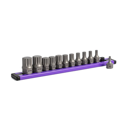 GripEdge 12Pc 1/4" & 3/8" Low Profile Triple Square Dual Action Driver Bit Set