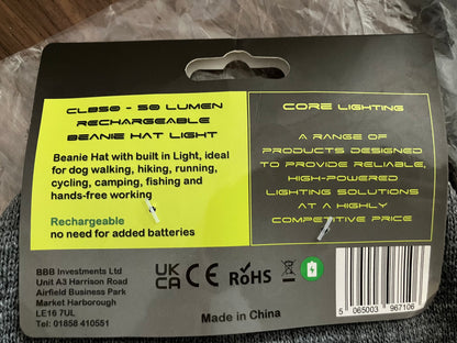 CORE LIGHTING Rechargeable Lighted Beanie Hat