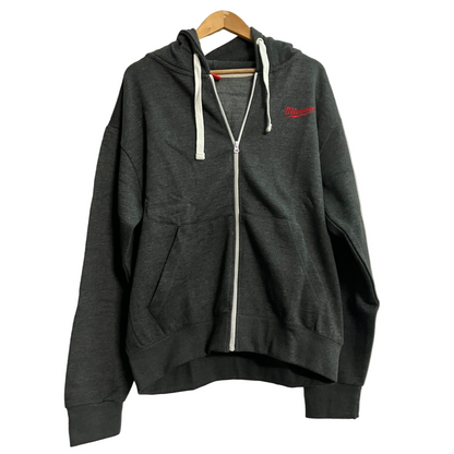 Milwaukee Grey Zip Up Fleece Hoodie Size Men's XL