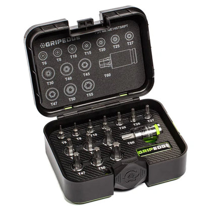 GripEdge 14Pc 1/4'', 3/8'' & 1/2'' RPT Torx/Star Socket Set
