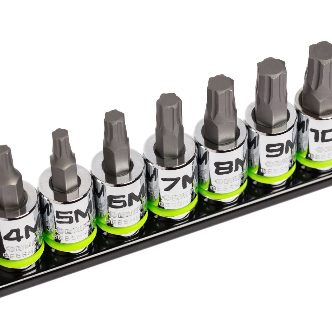 GripEdge 7Pc 3/8" RPT Short Metric Hex Driver Set