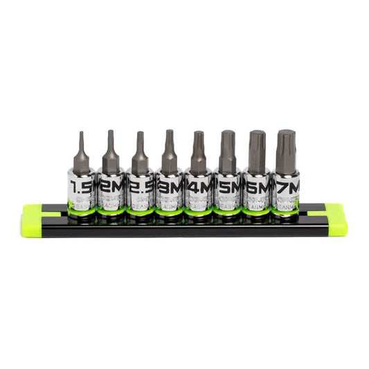 GripEdge 8Pc 1/4" RPT Short Metric Hex Socket Set