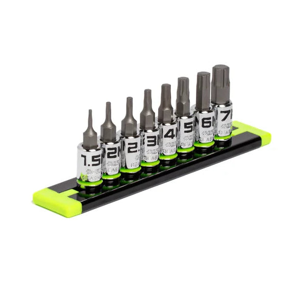GripEdge 8Pc 1/4" RPT Short Metric Hex Socket Set