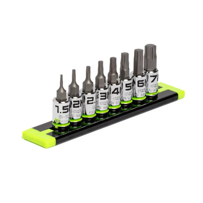 GripEdge 8Pc 1/4" RPT Short Metric Hex Socket Set