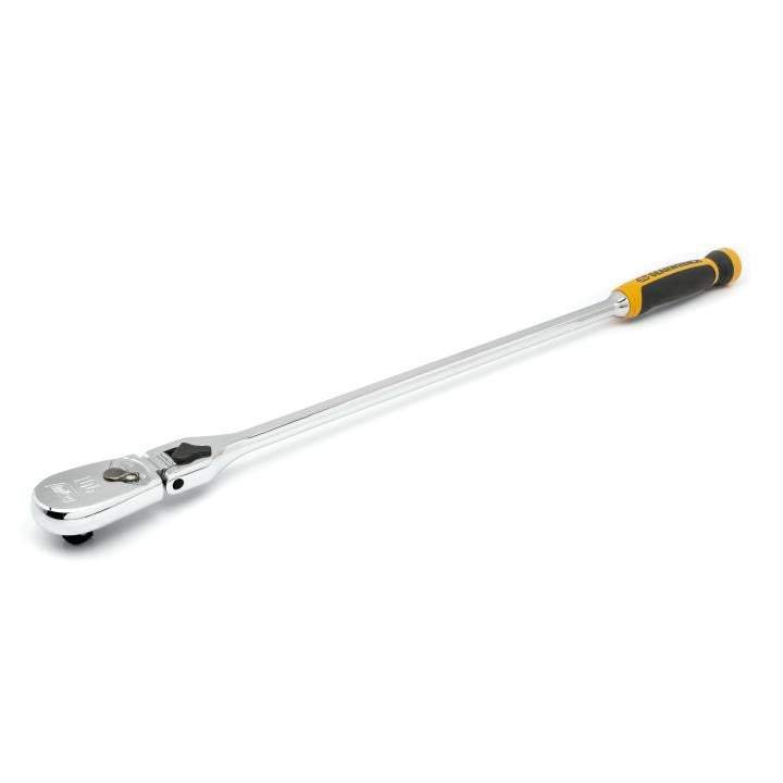 GearWrench 1/2" 90T Dual Material Locking Flex Head Teardrop Ratchet 24"