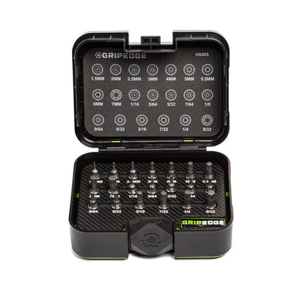 GripEdge 20Pc 1/4'' Short Hex Driver Set