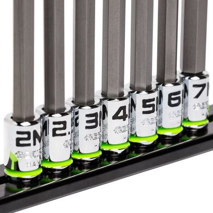 GripEdge 7Pc 1/4" RPT Long Metric Hex Driver Set