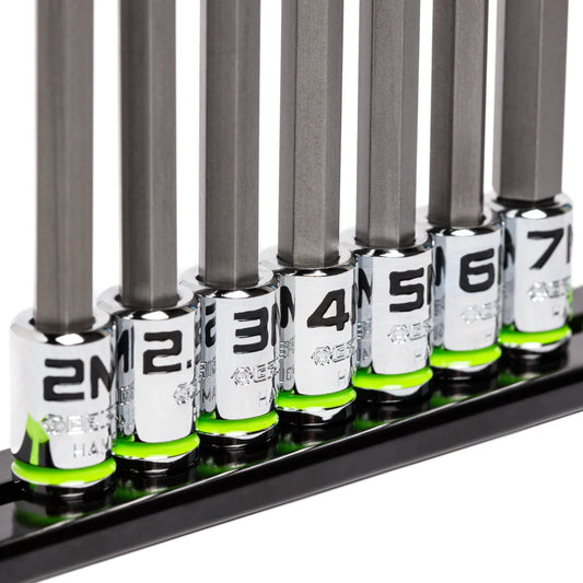 GripEdge 7Pc 1/4" RPT Long Metric Hex Driver Set