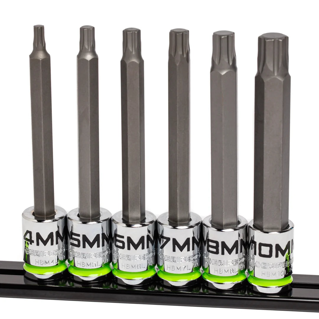 GripEdge 6Pc 3/8" RPT Metric Hex Driver Set