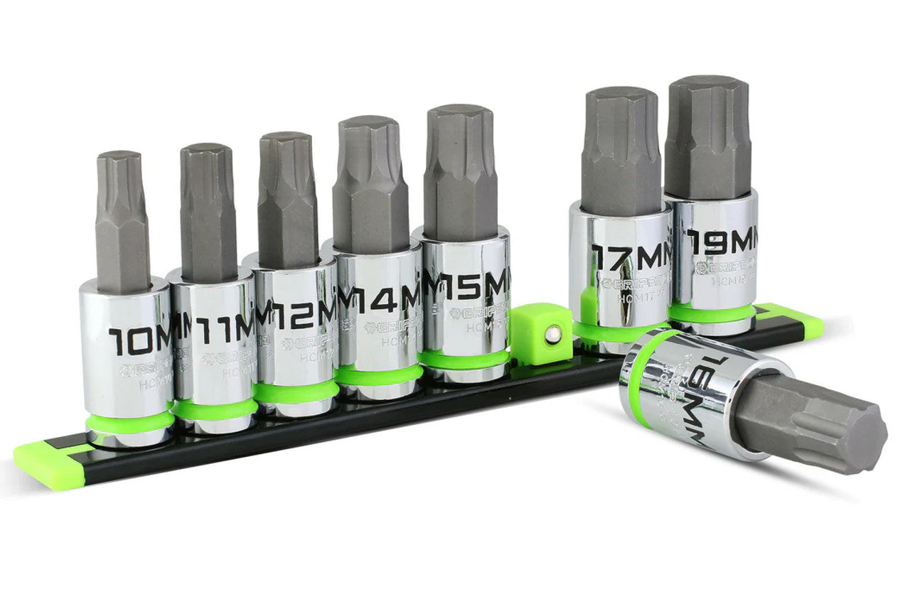 GripEdge 8pc 1/2Dr RPT Hex Bit Socket Set 10-19mm