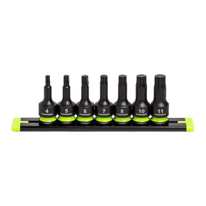 GripEdge 7Pc 3/8’’ RPT Short Metric Impact Hex Driver Set (4mm - 11mm)