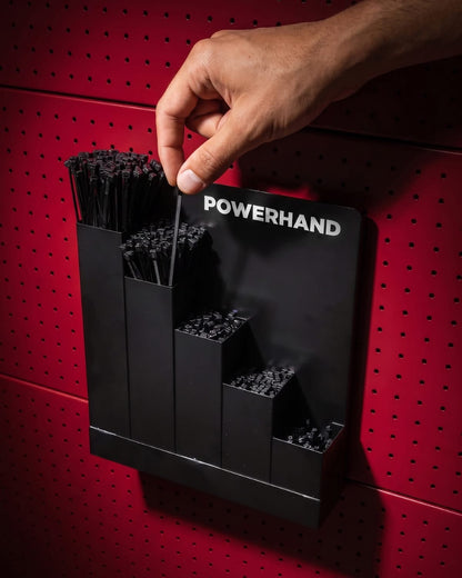 POWERHAND Magnetic Cable Tie Holder with 500Pc Cable Ties