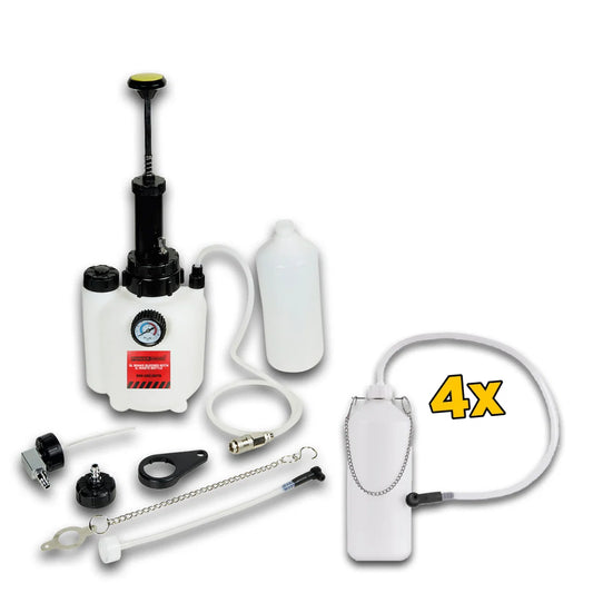 POWERHAND Brake Bleeder with 4 Catch Bottles