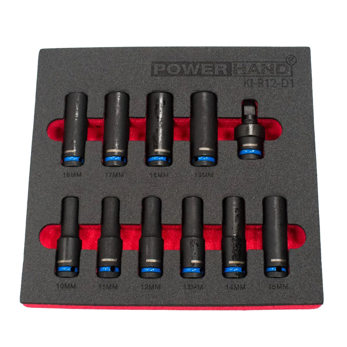 POWERHAND 11Pc 1/2" 6Pt Deep Impact Socket Set (10mm - 19mm)