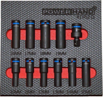 POWERHAND 1/2" Deep Impact Socket Set (10-19mm)