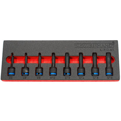 POWERHAND 8Pc 1/2" Spline Impact Socket Set