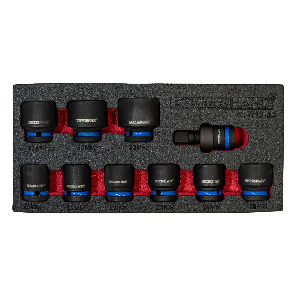 POWERHAND 1/2" Shallow Impact Socket Set (20mm - 32mm)