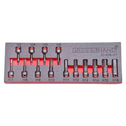 POWERHAND 3/8" Hex Impact Socket Rail (H3 - H16)
