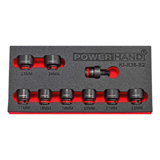POWERHAND 3/8" Shallow Impact Socket Rail (17mm - 24mm)
