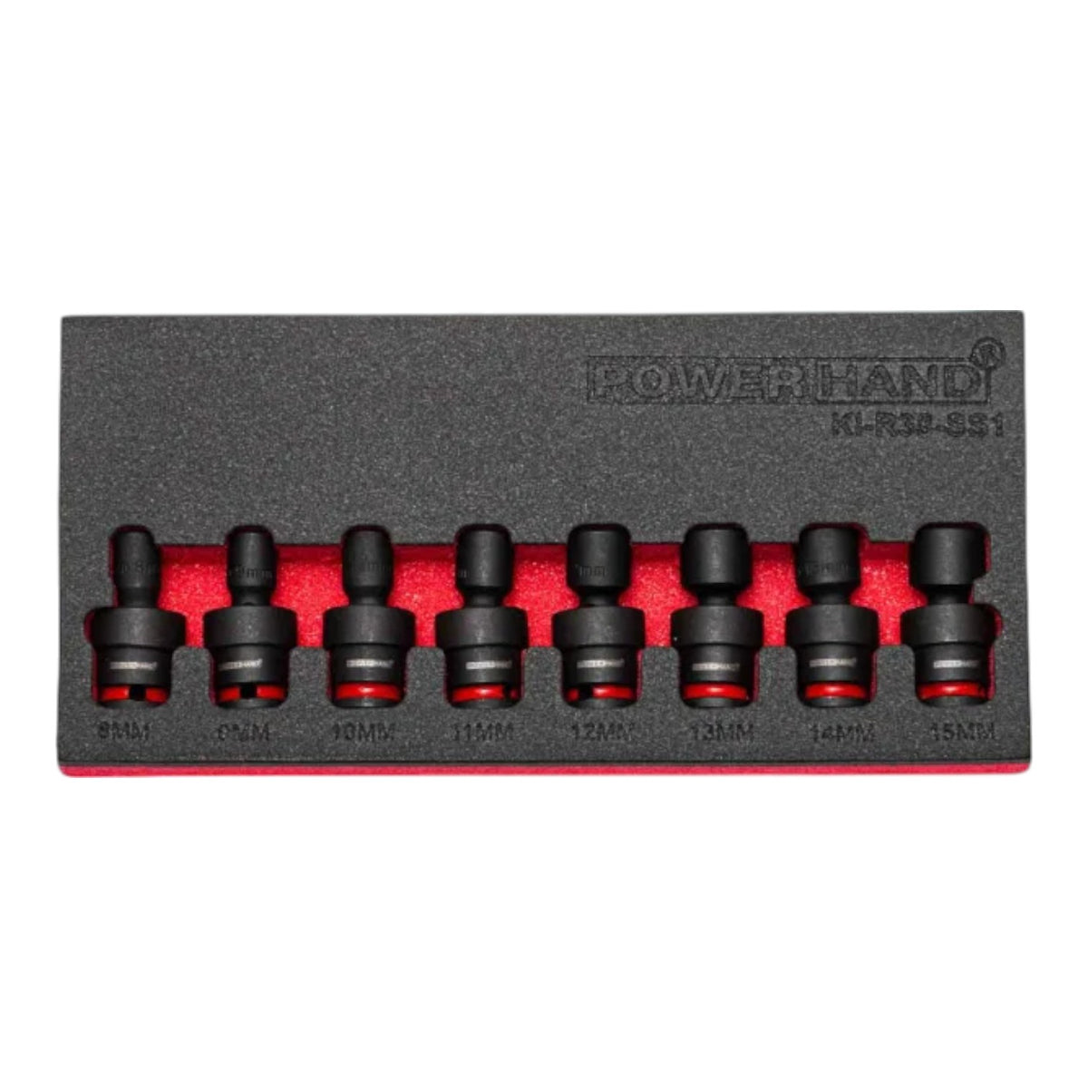 POWERHAND 8Pc 3/8" Shallow Swivel Impact Socket Set (8mm - 15mm)