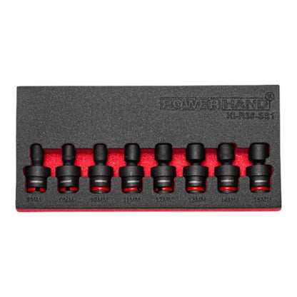 POWERHAND 8Pc 3/8" Shallow Swivel Impact Socket Set (8mm - 15mm)