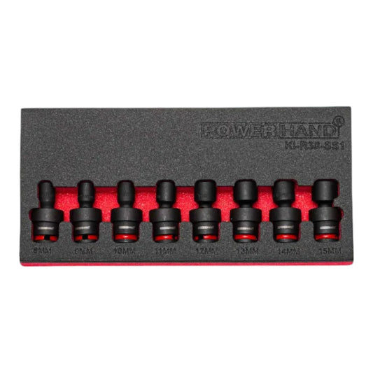 POWERHAND 8Pc 3/8" Shallow Swivel Impact Socket Set (8mm - 15mm)