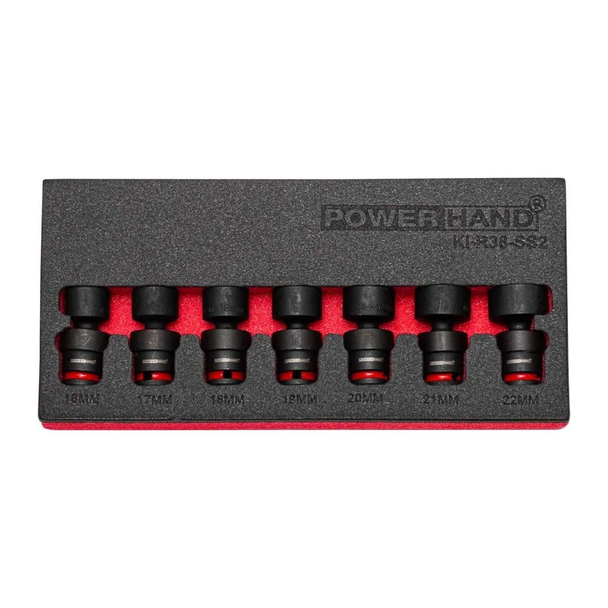POWERHAND 7Pc 3/8" Shallow Swivel Impact Socket Set (16mm - 22mm)
