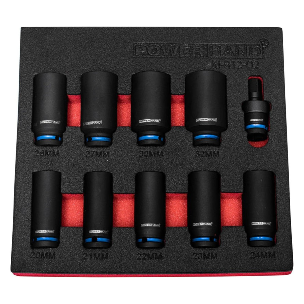 POWERHAND 1/2" 12Pt Deep Impact Socket Set (20mm - 32mm)
