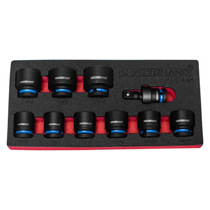 POWERHAND 1/2" 12Pt Shallow Impact Socket Set 20-32mm