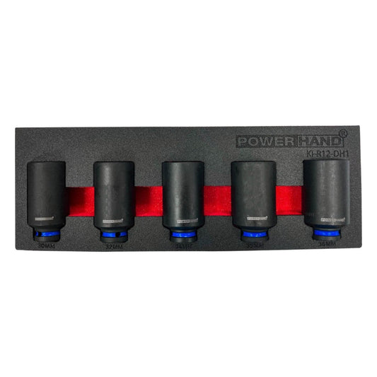 POWERHAND 5Pc 1/2" 12Pt Hub Nut Socket Set
