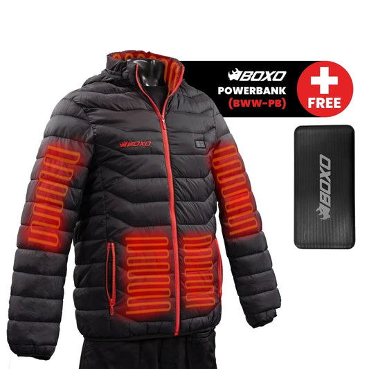 BOXO WorkWear Heated Puffer Jacket with Power bank