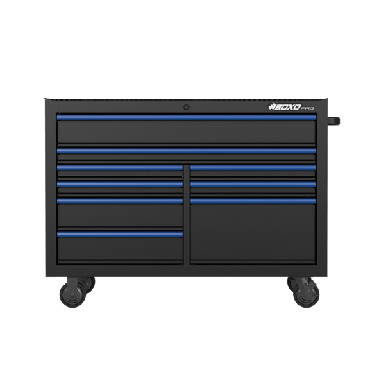 BOXO PRO 53" Matte 9 Drawer Roll Cabinet (Trim colour options)