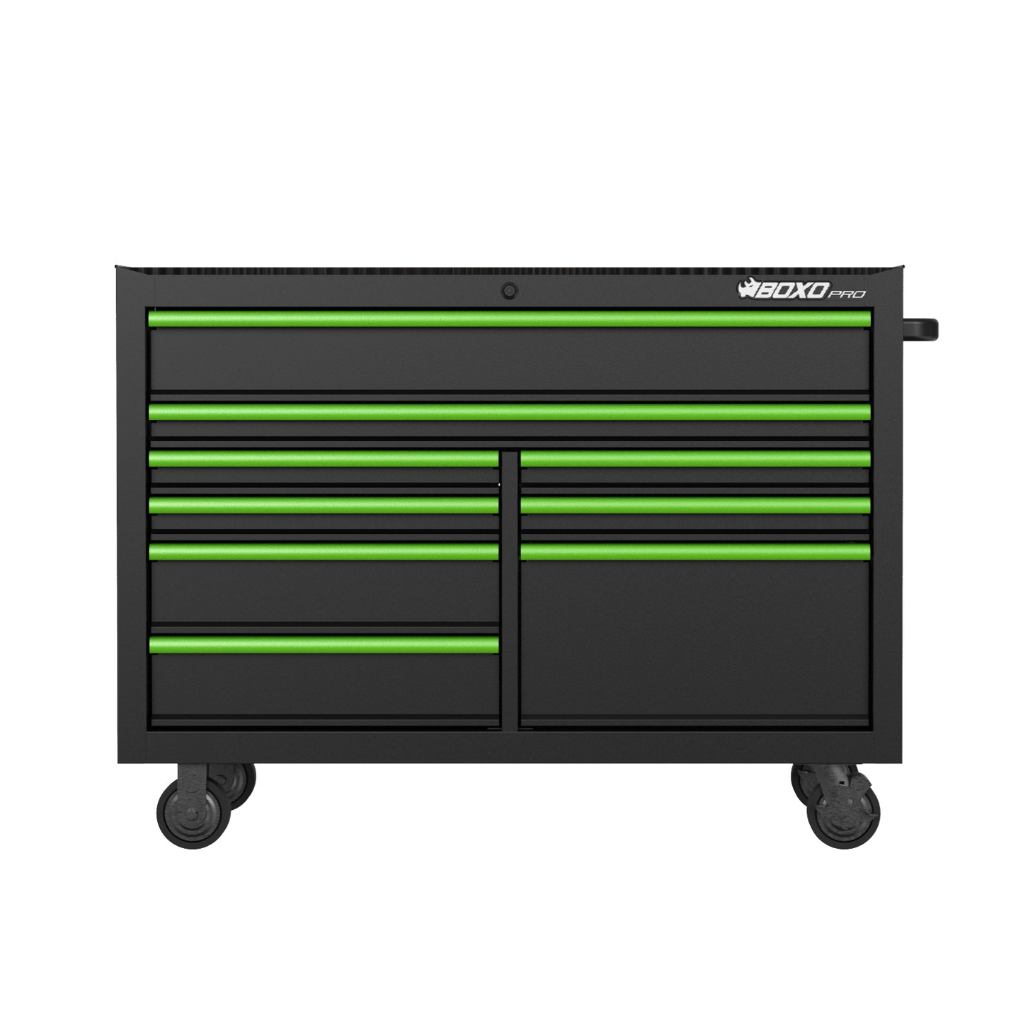 BOXO PRO 53" Gloss Finish 9 Drawer Roll Cabinet - Various Trim Options Available