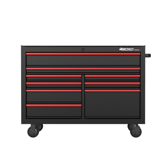 BOXO PRO 53" Matte 9 Drawer Roll Cabinet - Various Trim Options Available