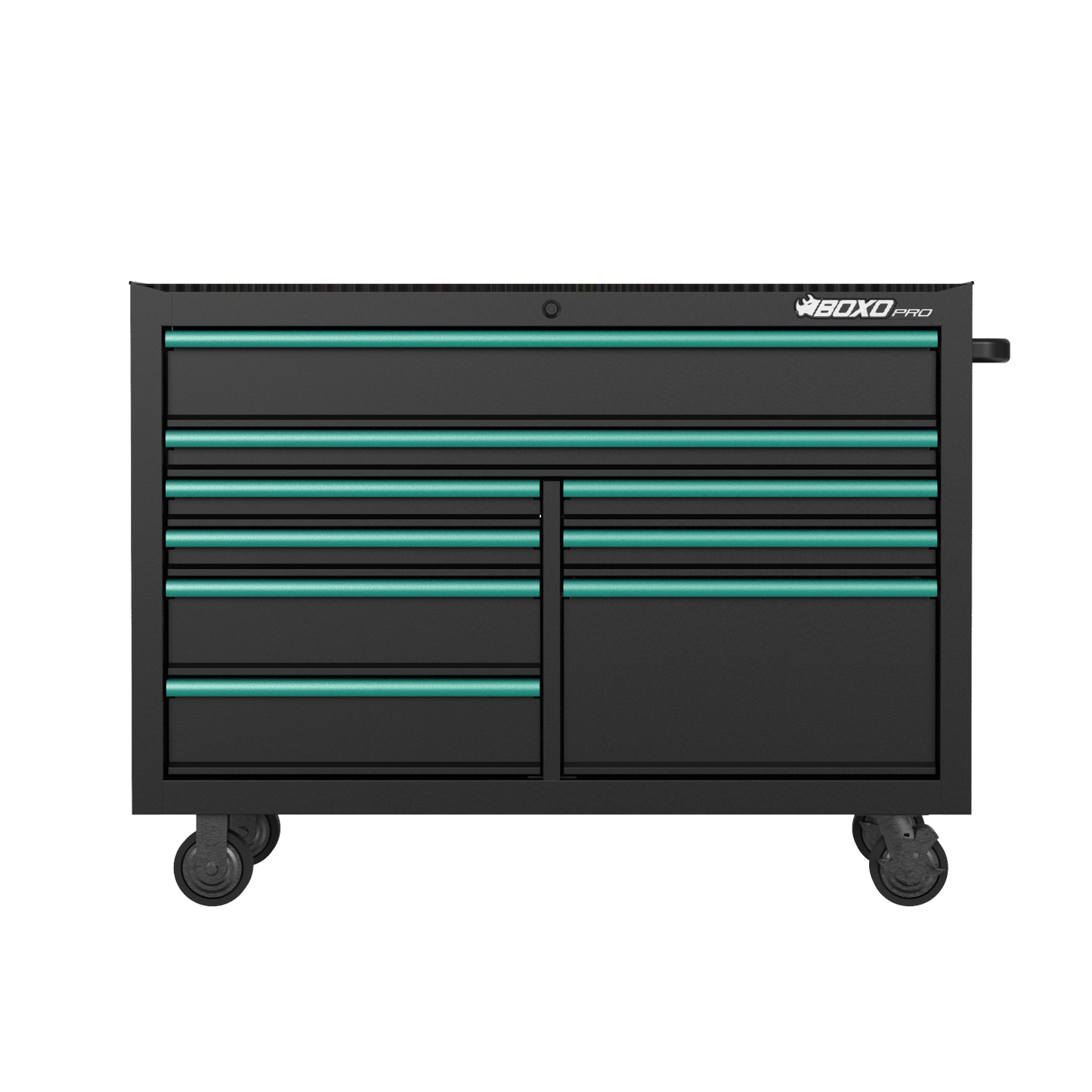 BOXO PRO 53" Matte 9 Drawer Roll Cabinet - Various Trim Options Available