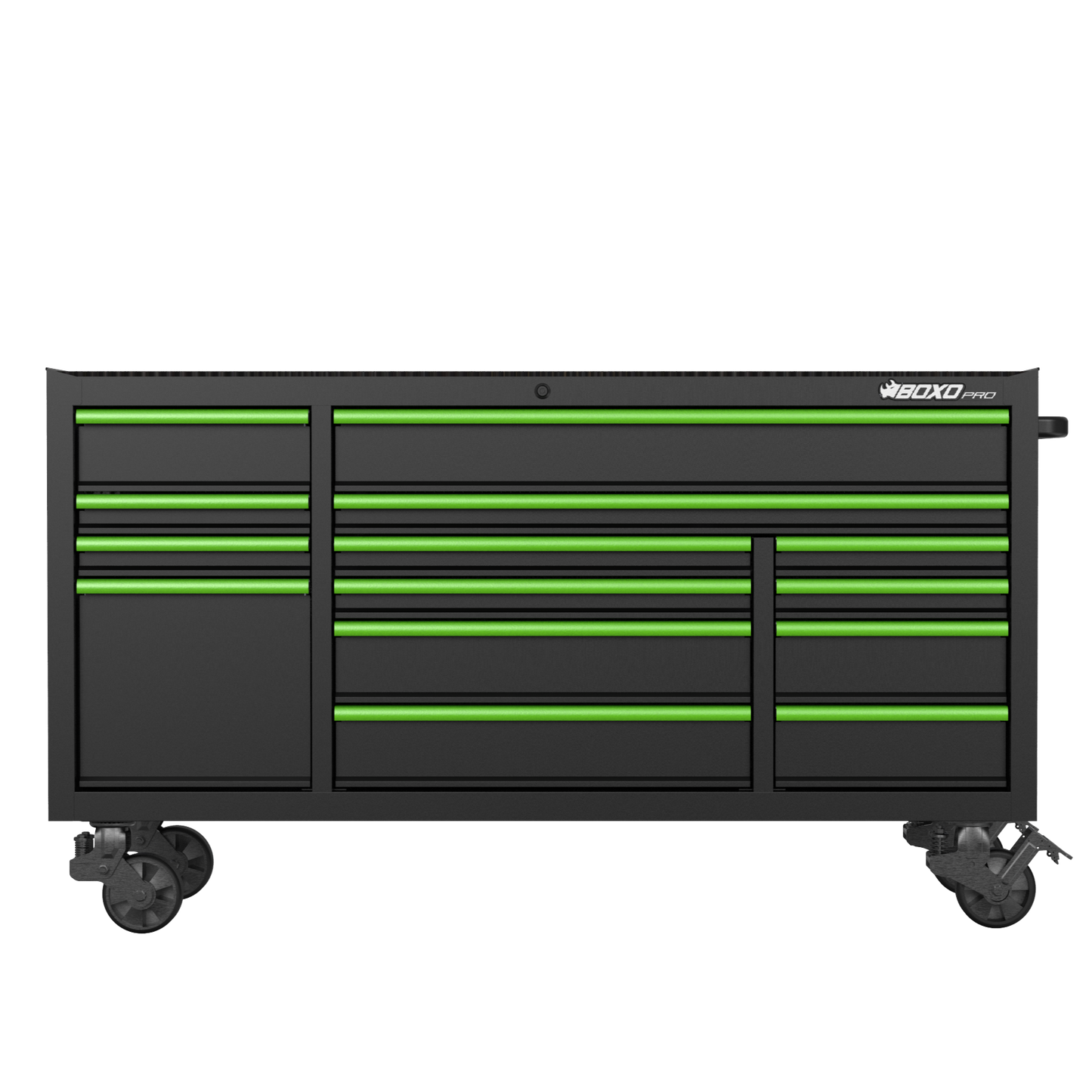 BOXO PRO 72" Gloss Finish 14 Drawer Roll Cabinet - Various Trim Options Available
