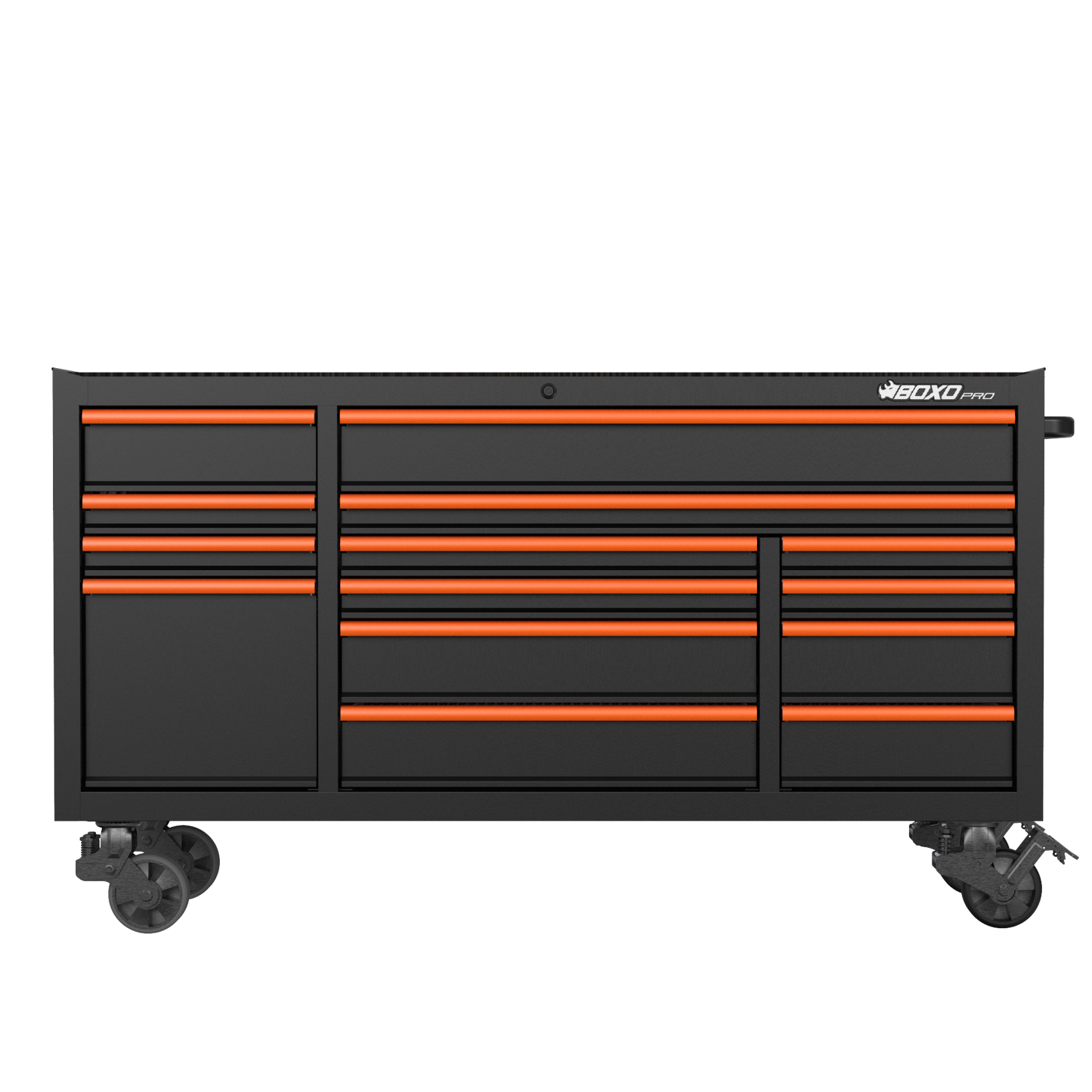 BOXO PRO 72" Gloss Finish 14 Drawer Roll Cabinet - Various Trim Options Available