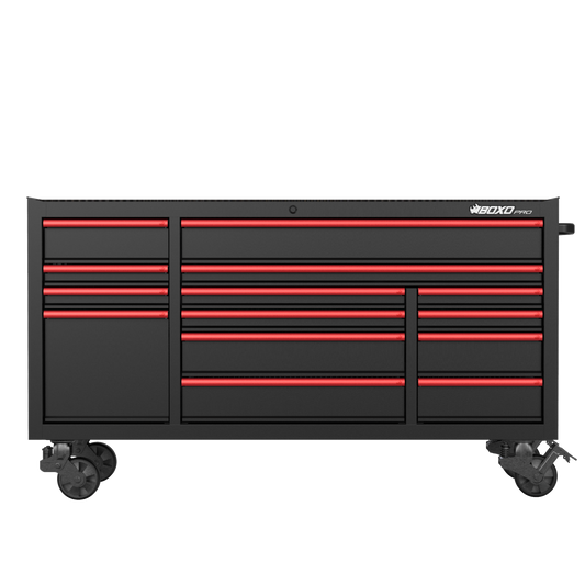 BOXO PRO 72" Matte 14 Drawer Roll Cabinet - Various Trim Options Available