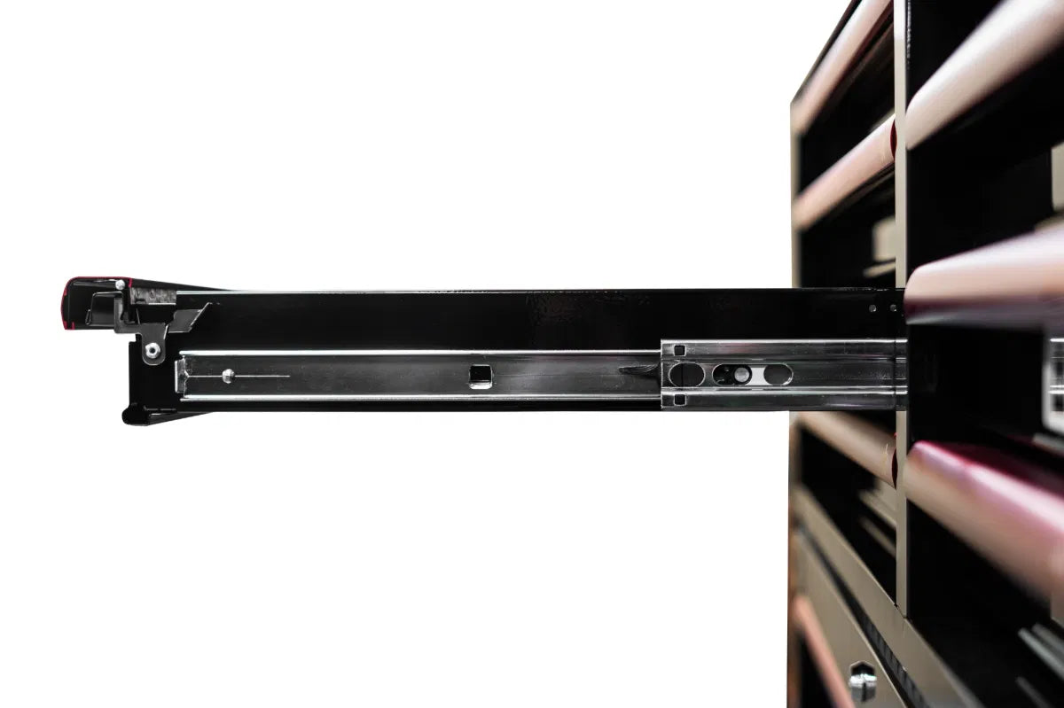 BOXO 41" 19 Drawer Toolbox Stack with Drawer Trim Pack - Black Body with Coloured Trim Pack