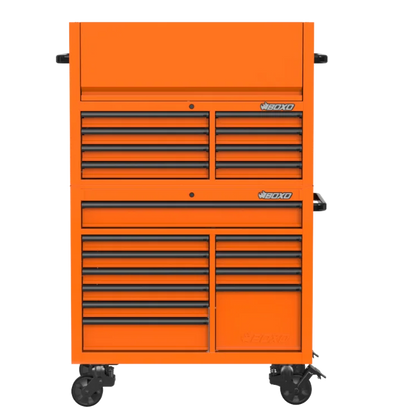 BOXO 45" Papaya Orange 19-Drawer Toolbox Stack (Limited Edition)
