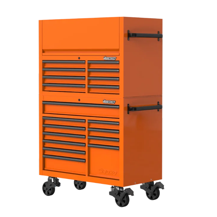 BOXO 45" Papaya Orange 19-Drawer Toolbox Stack (Limited Edition)