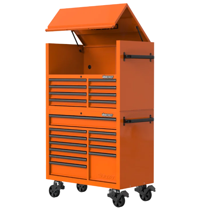 BOXO 45" Papaya Orange 19-Drawer Toolbox Stack (Limited Edition)