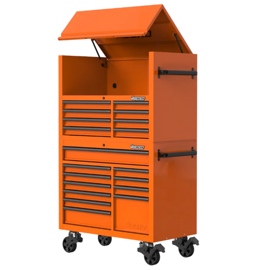 BOXO 45" Papaya Orange 19-Drawer Toolbox Stack (Limited Edition)