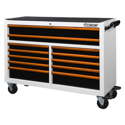 BOXO 53" White 12-Drawer Roll Cabinet (Trim colour options)